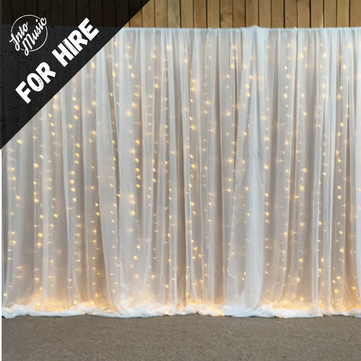 Hire LED White Curtain Backdrop