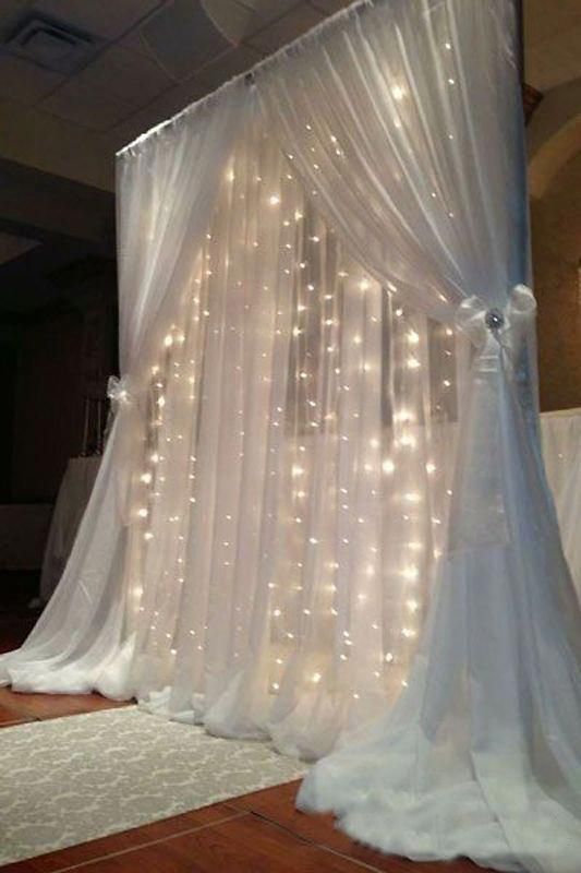 Hire LED White Curtain Backdrop