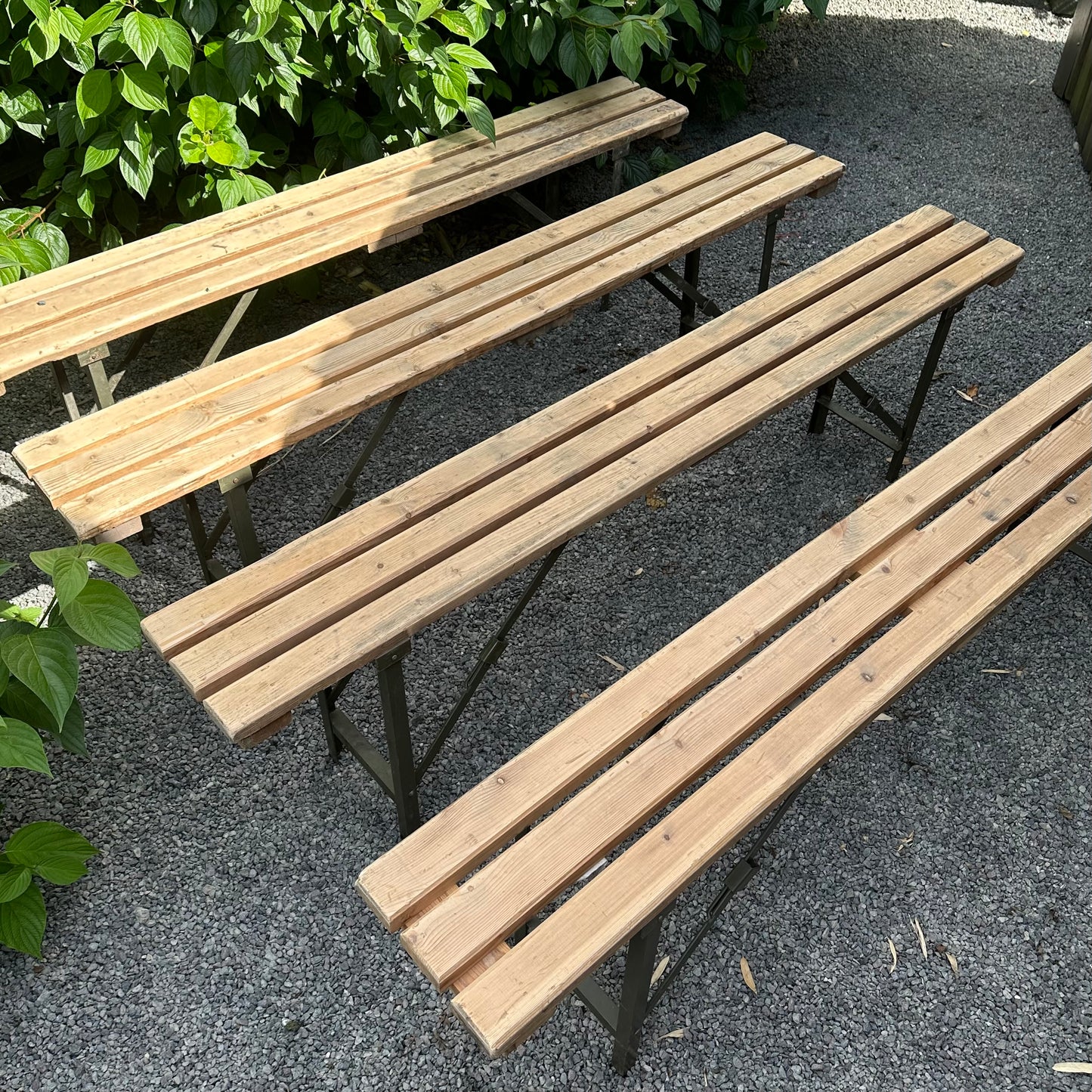 Hire Wooden Foldable Benches Trestle Wedding/Oktoberfest/Party