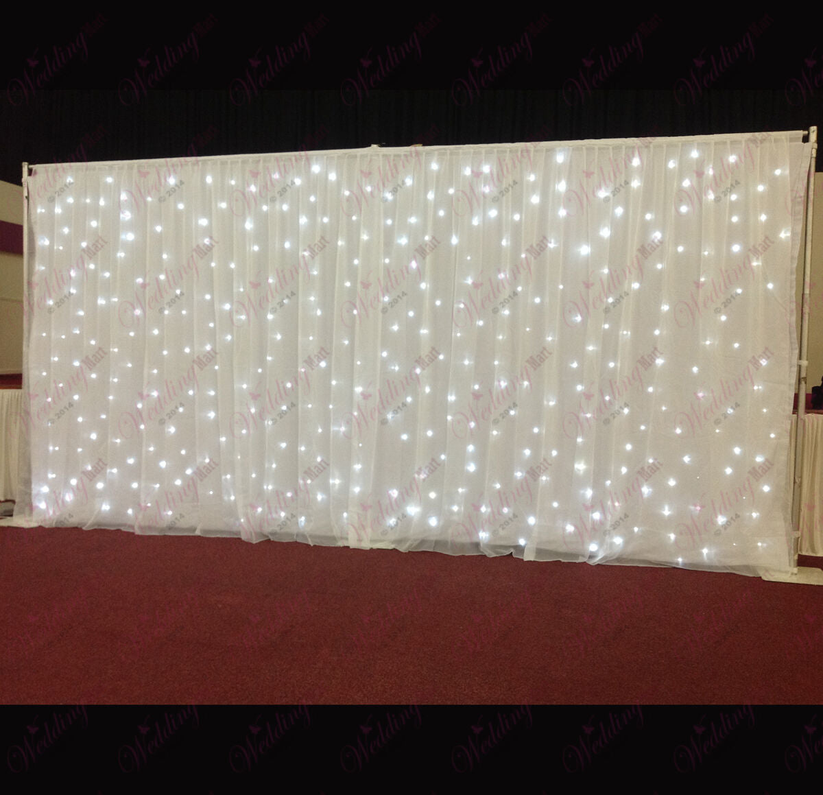 Hire LED White Curtain Backdrop