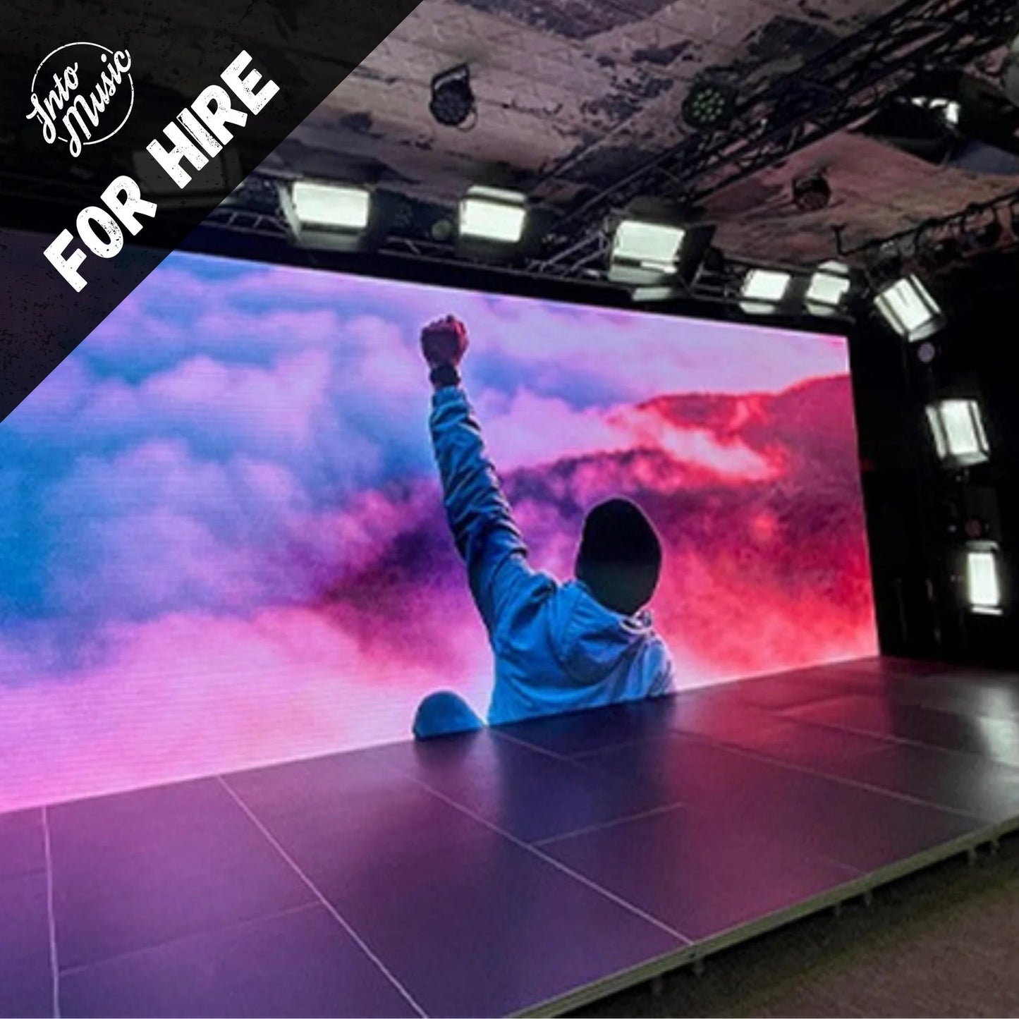 Hire a 4x2m Indoor/Outdoor Video Wall Screen Stage Backdrop