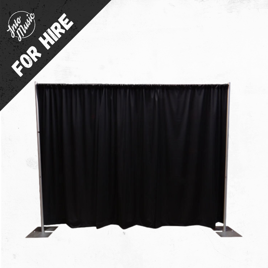 Hire 3x9m Black Drape Backdrop Kit With Stand